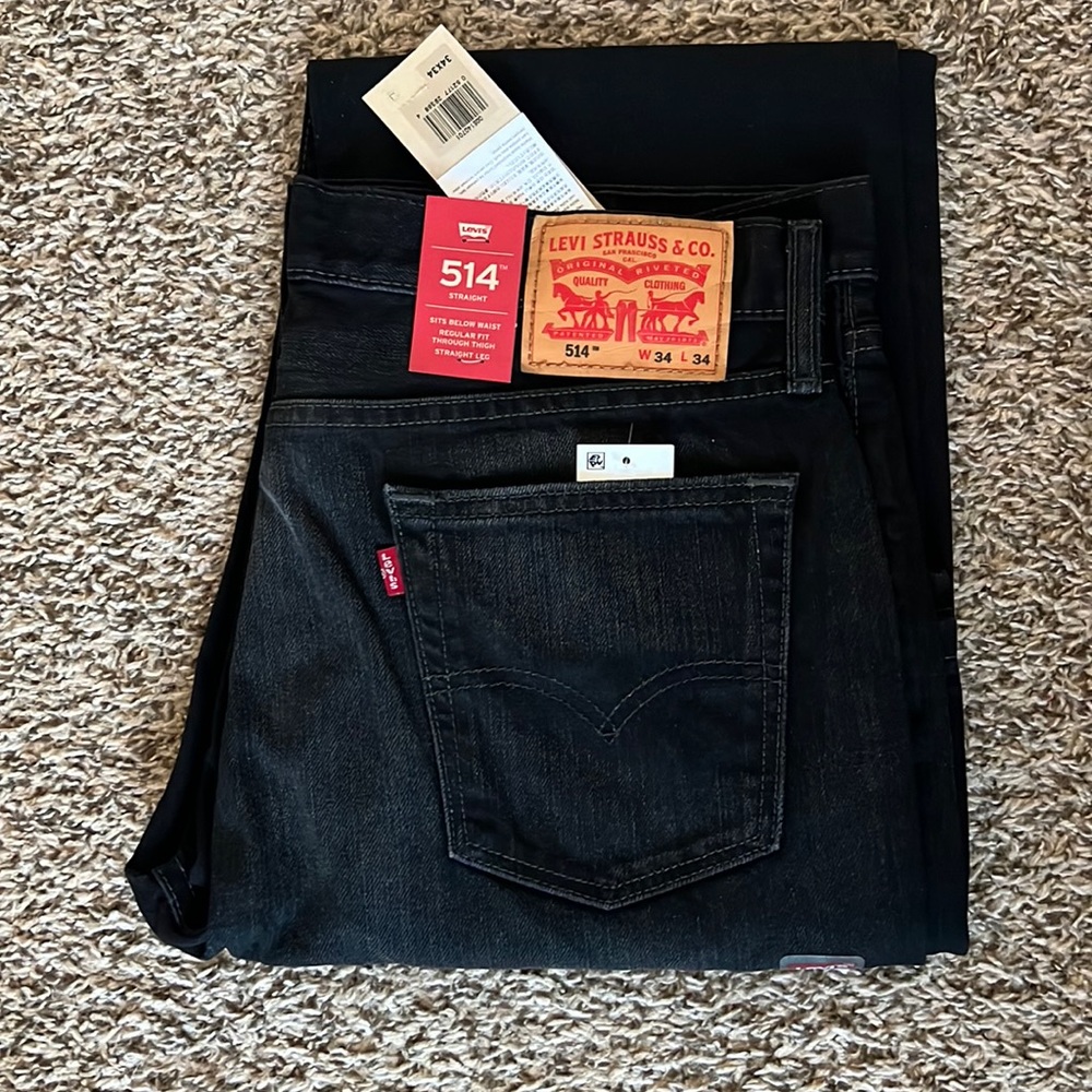 Mens black Levi jeans (514)